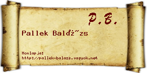 Pallek Balázs névjegykártya